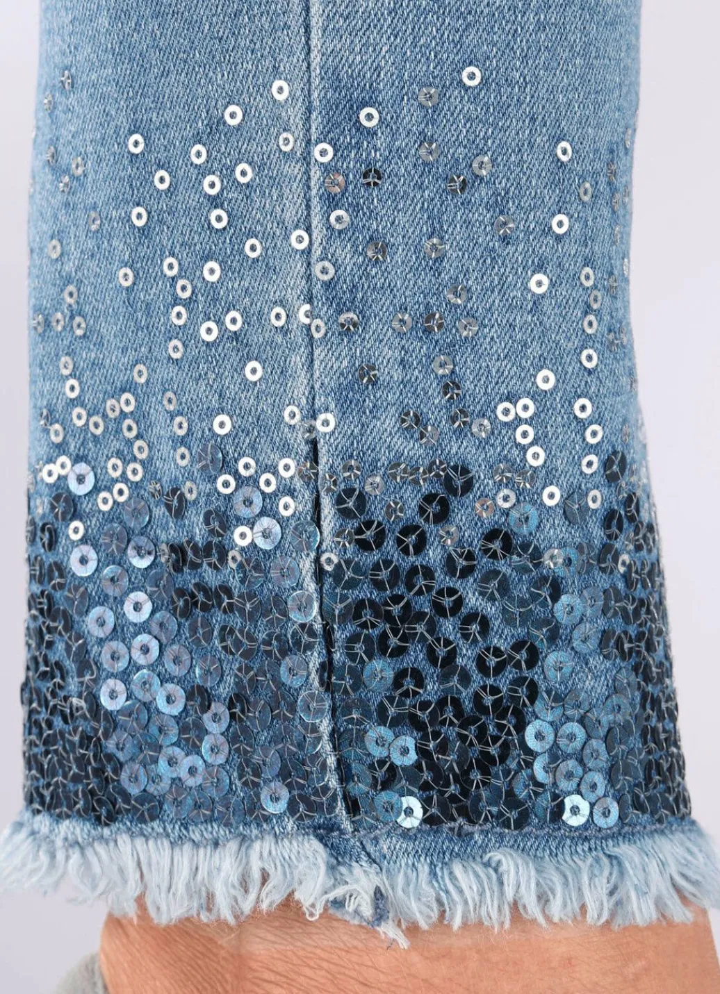 Damen Mona Lange Hosen|Jeans<Edel-Jeans mit Fransensaum