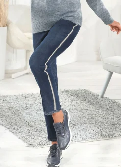 Damen Mona Lange Hosen|Jeans<Edel-Jeans mit Strasssteinchen