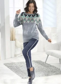 Damen Mona Lange Hosen|Jeans<Edel-Jeans mit Strasssteinchen