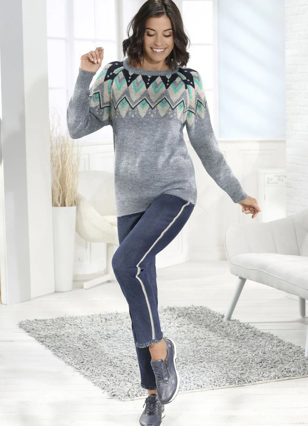 Damen Mona Lange Hosen|Jeans<Edel-Jeans mit Strasssteinchen