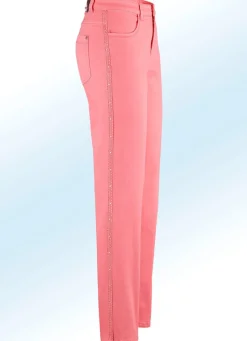 Damen Mona Lange Hosen|Jeans<Edel-Jeans mit Zierband und Strasssteinen