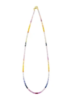 Best Edle Halskette mit echt Safir in Multicolor Damen Halsketten