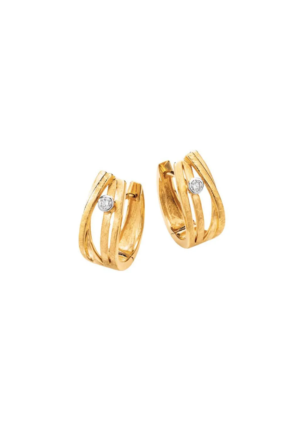 Damen Mona Ohrschmuck<Edle Klappcreolen mit Brillanten