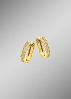 Damen Mona Ohrschmuck<Edle Klappcreolen mit Brillanten