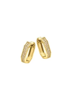 Damen Mona Ohrschmuck<Edle Klappcreolen mit Brillanten