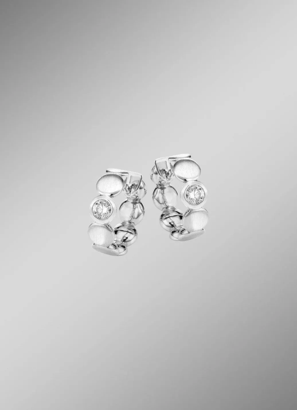 Clearance Edle Klappcreolen mit Zirkonia Damen Ohrschmuck