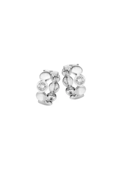 Clearance Edle Klappcreolen mit Zirkonia Damen Ohrschmuck
