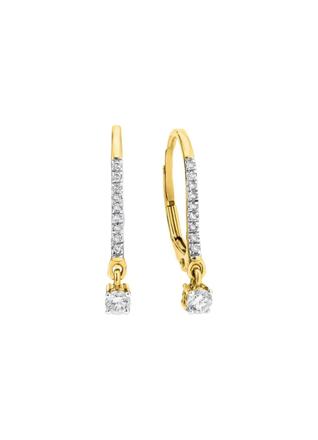 Edle Ohrringe mit 2 Brillanten und 18 Diamanten Damen Ohrschmuck
