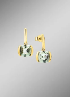Damen Mona Ohrschmuck<Edle Ohrstecker mit echt grünem Amethyst