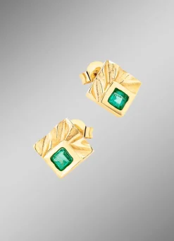 Damen Mona Ohrschmuck<Edle Ohrstecker mit Smaragd