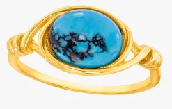 Sale Edle Unikate: Damenring mit Türkis, beh., und mit Matrix Damen Ringe