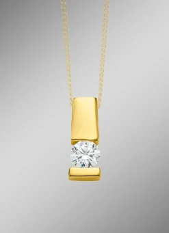 Edler Anhänger in Gelbgold mit Brillant Damen Anhänger