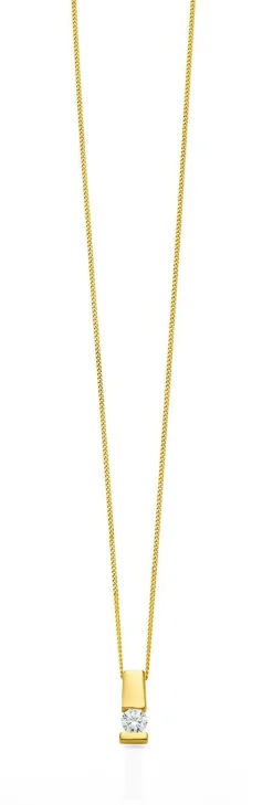 Edler Anhänger in Gelbgold mit Brillant Damen Anhänger