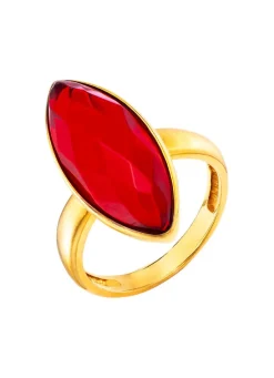 Clearance Edler Damenring mit Bernstein Damen Ringe