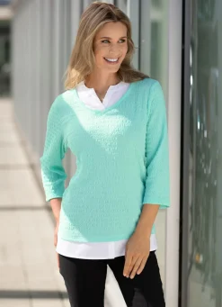 Damen Mona Kurzarm<Einzigartiges Shirt in 2-in1 Optik
