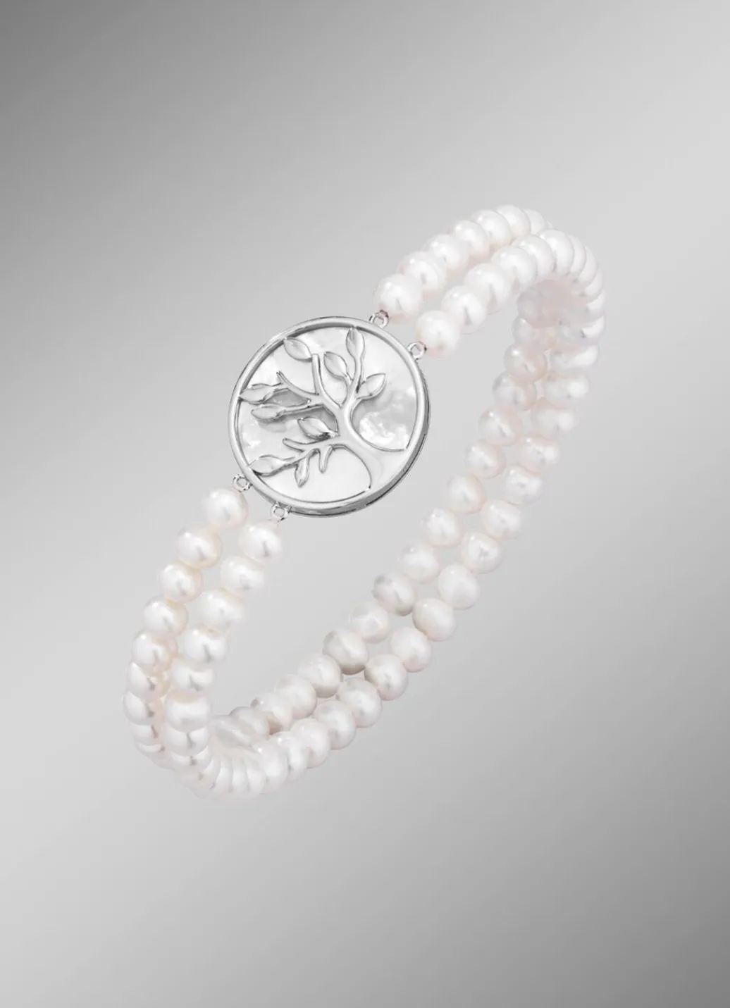 Discount Elastisches 2-reihiges Armband mit Süßwasser-Zuchtperlen Damen Armbänder