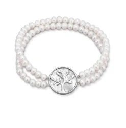 Discount Elastisches 2-reihiges Armband mit Süßwasser-Zuchtperlen Damen Armbänder