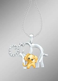 New Elefanten-Anhänger mit 3 Diamanten Damen Anhänger