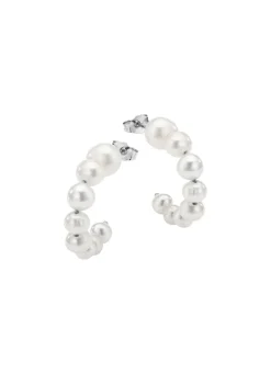 Outlet Elegante Creolen mit Süßwasser-Zuchtperlen Damen Ohrschmuck