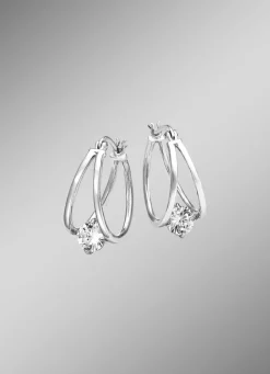 Damen Mona Ohrschmuck<Elegante Creolen mit synth. Zirkonia
