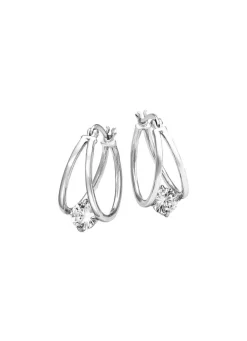 Damen Mona Ohrschmuck<Elegante Creolen mit synth. Zirkonia