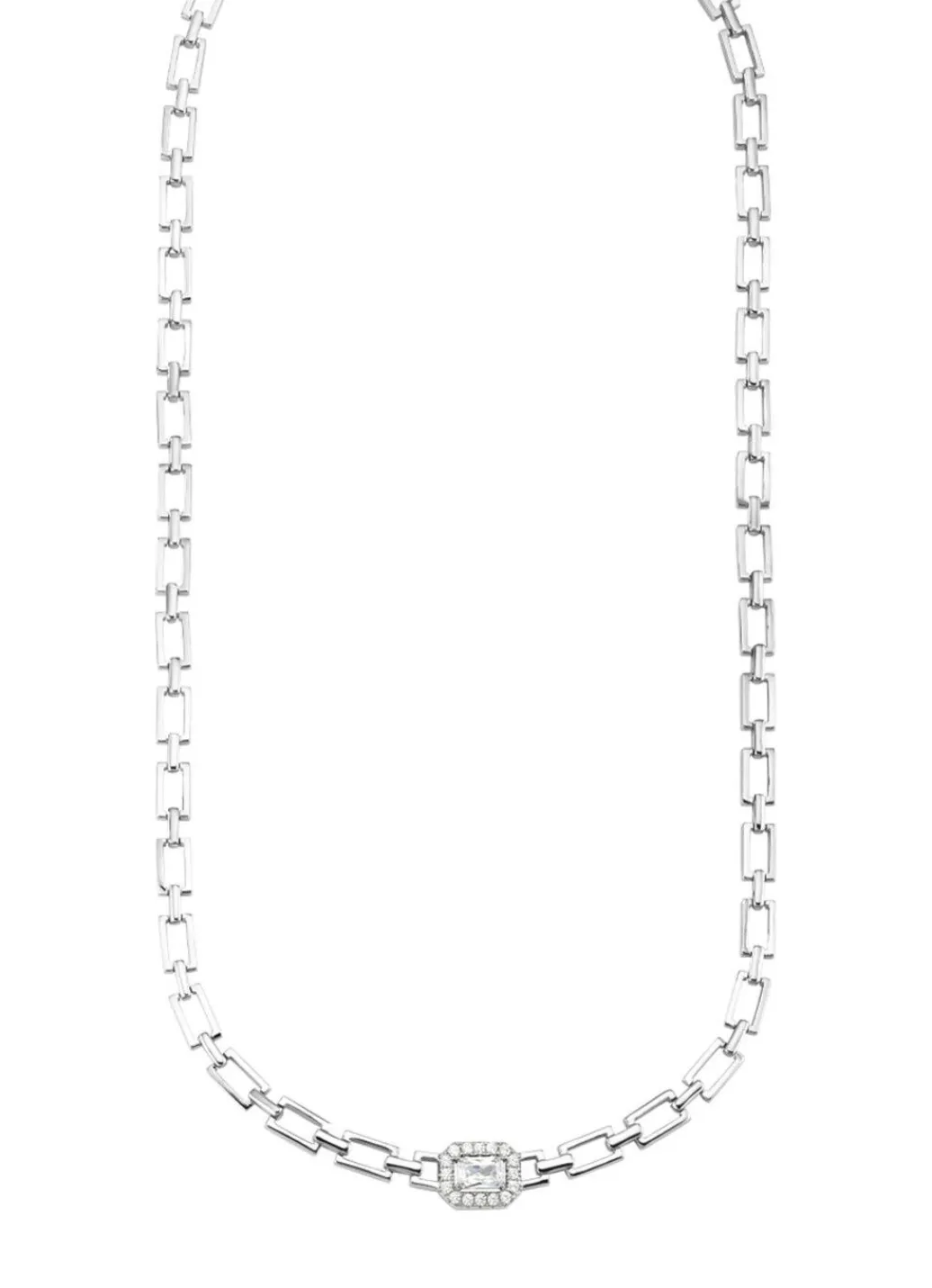 New Elegante Halskette mit synth. Zirkonia Damen Halsketten