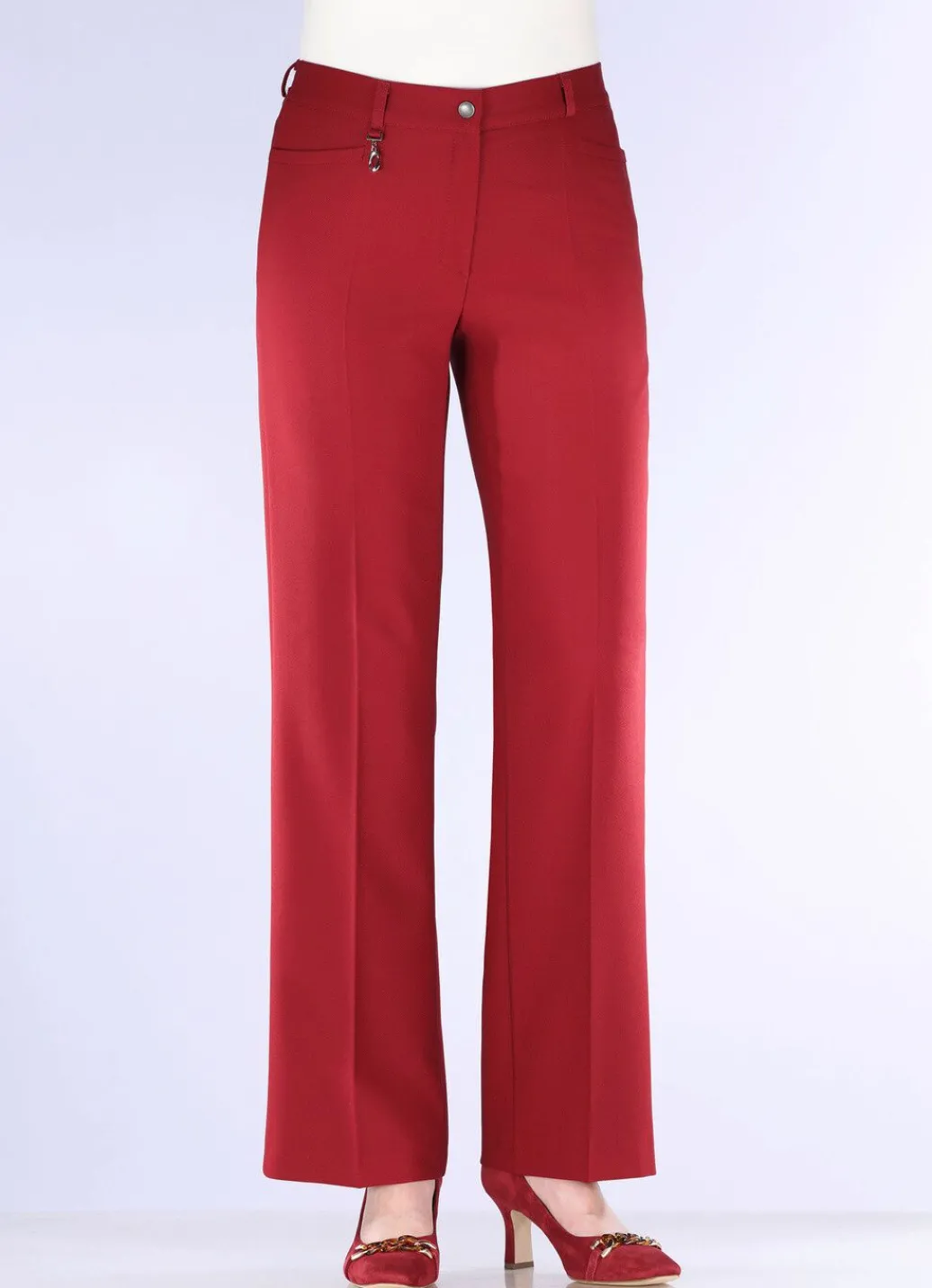 Damen Mona Lange Hosen<Elegante Hose mit apartem Zieranhänger