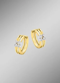 Damen Mona Ohrschmuck<Elegante Klappcreolen mit synth. Zirkonia