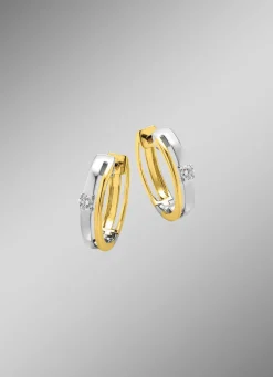 Damen Mona Ohrschmuck<Elegante Klappcreolen mit Brillanten