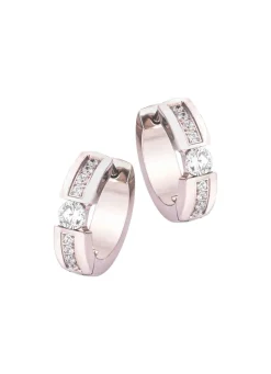 Damen Mona Ohrschmuck<Elegante Klappcreolen mit synth. Zirkonia