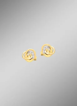 Sale Elegante Knoten-Ohrstecker mit Zirkonia Damen Ohrschmuck