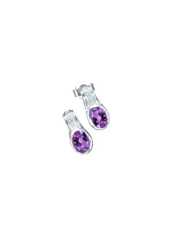 Damen Mona Ohrschmuck<Elegante Ohrstecker mit echt Amethyst und synth. Zirkonia