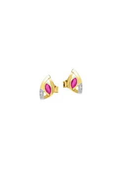 Damen Mona Ohrschmuck<Elegante Ohrstecker mit Rubin und Zirkonia