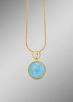 New Elegante Raffinesse: Anhänger mit echtem, blauem Chalcedon Damen Anhänger