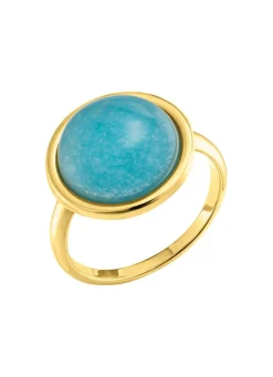 New Eleganter Damenring mit echt blauem Chalcedon Damen Ringe