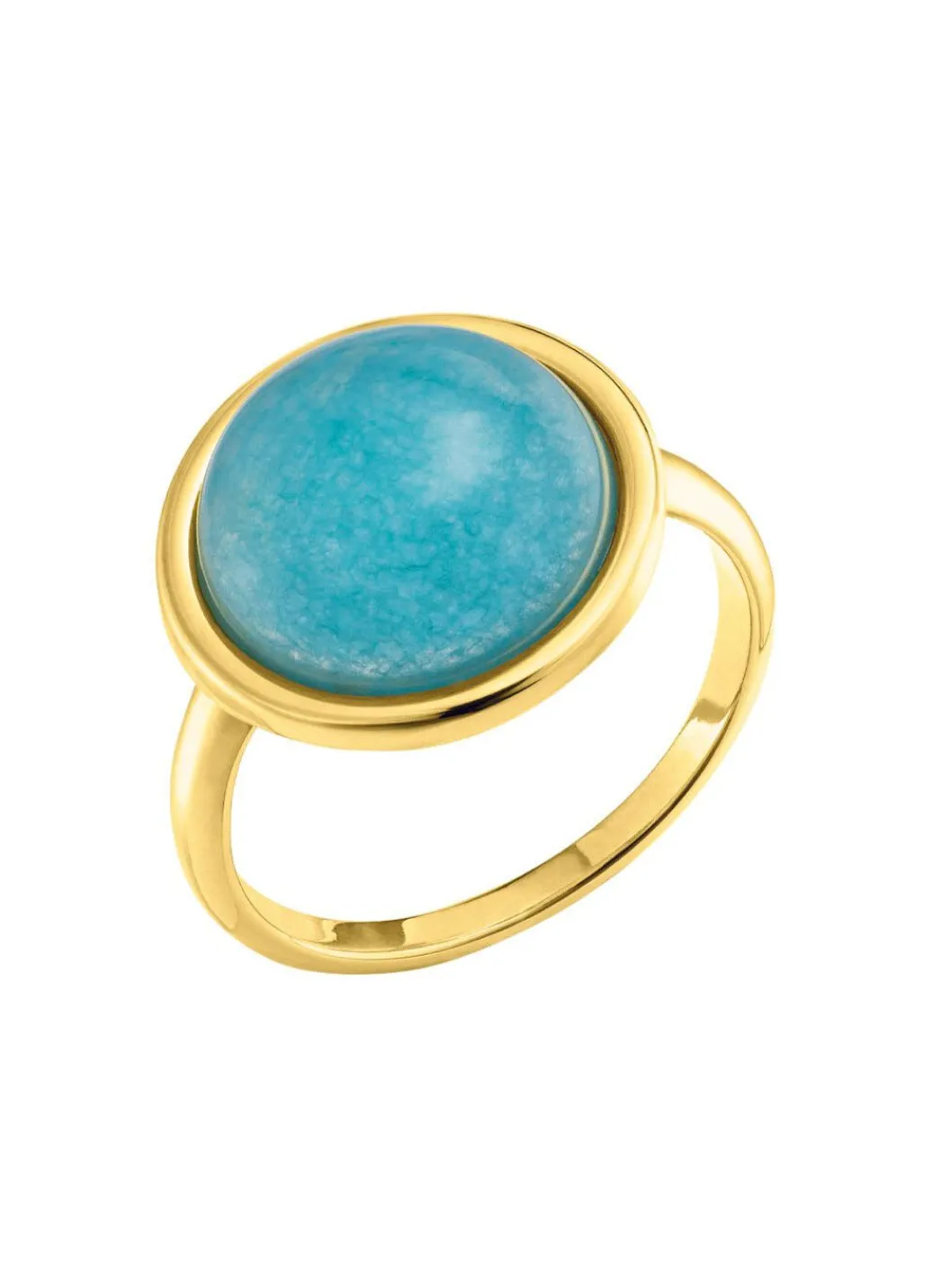 New Eleganter Damenring mit echt blauem Chalcedon Damen Ringe