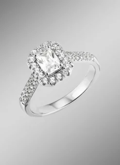 Discount Eleganter Damenring mit synth. Zirkonia Damen Ringe