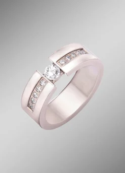 Best Eleganter Damenring mit synth. Zirkonia Damen Ringe