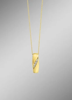 Outlet Eleganz in Gold: Anhänger mit 3 Brillanten Damen Anhänger