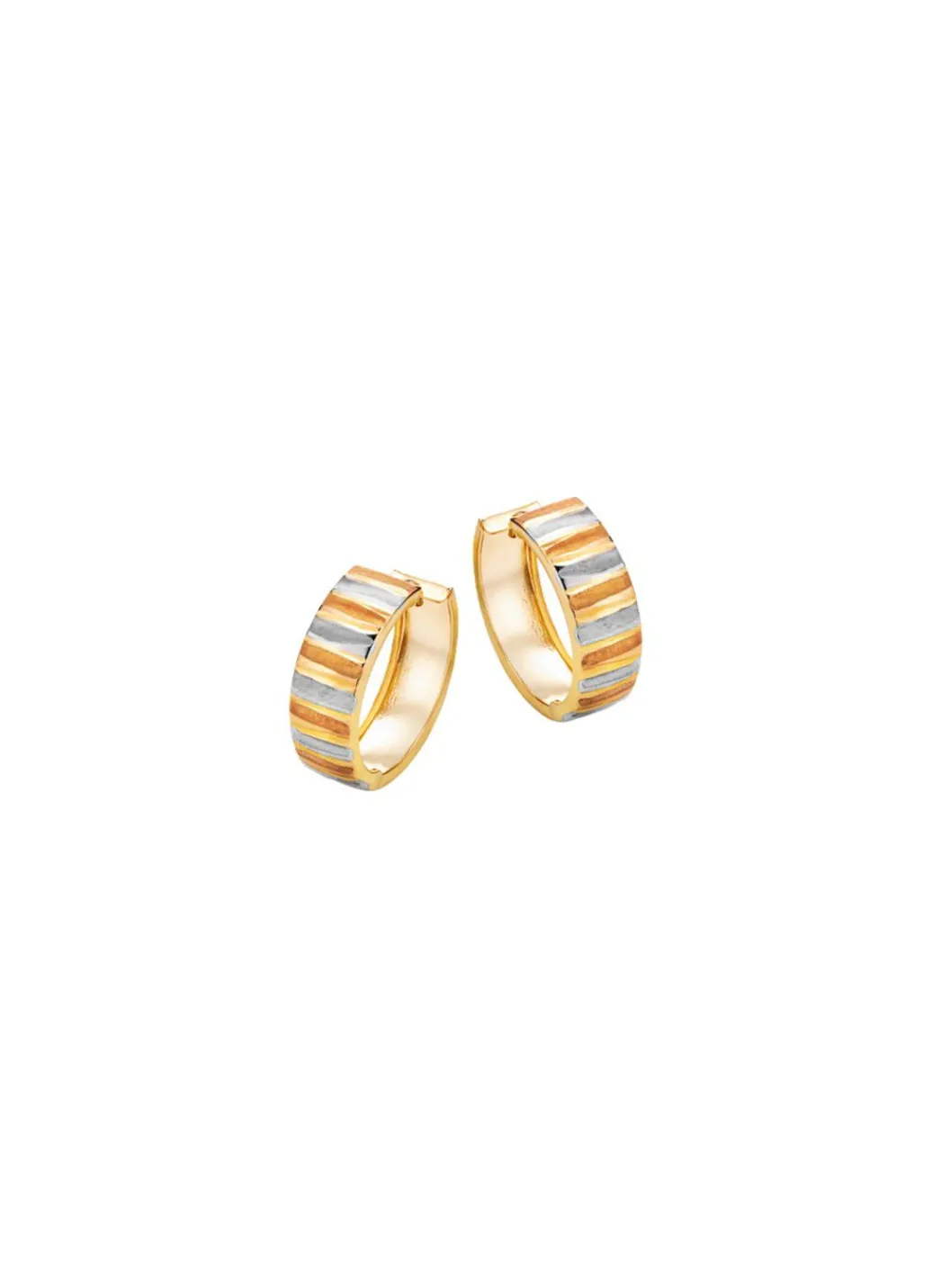 Online Eleganz in jeder Facette – Tricolor-Klappcreolen Damen Ohrschmuck