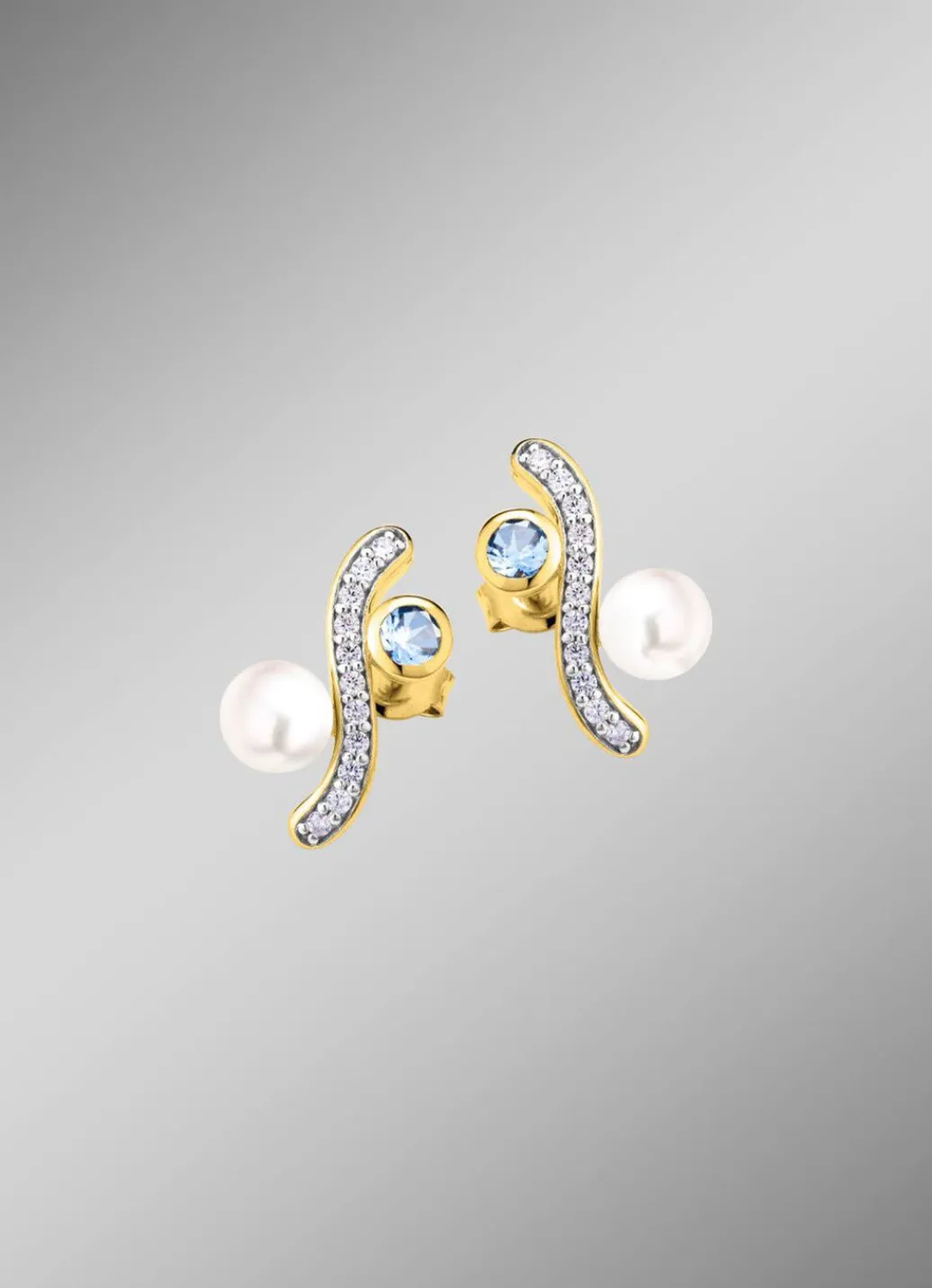 Damen Mona Ohrschmuck<Eleganz mit einem Hauch von Farbe – Vergoldete Ohrstecker