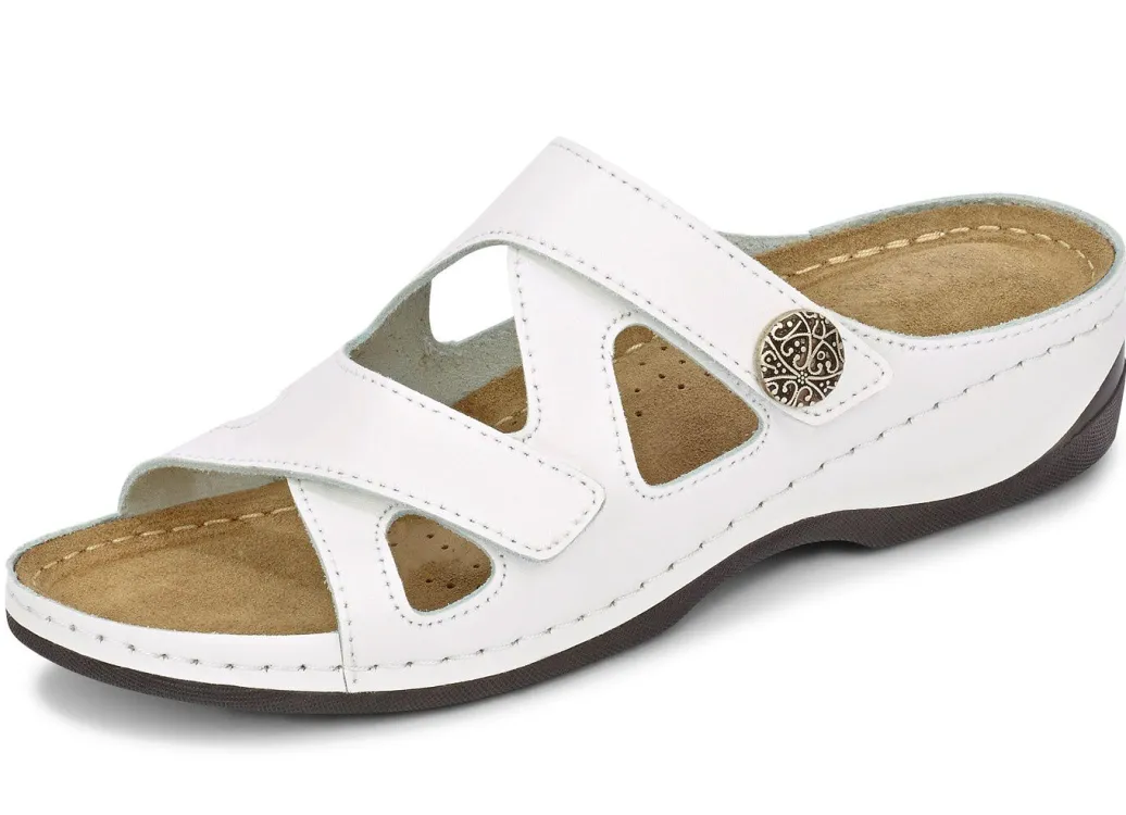 Hot ELENA EDEN, bequeme Damen-Pantoletten, Weite G, mit Klettverschluss Damen Pantoletten