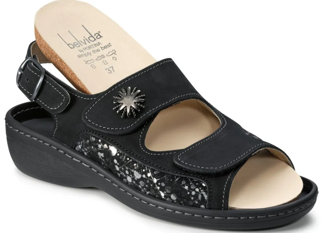 Hot ELENA EDEN, bequeme Damen-Sandalen, Weite H, mit herausnehmbarem Fußbett Damen Sandalen