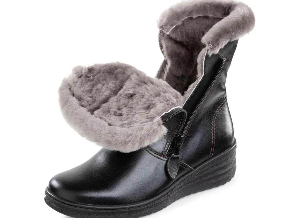 Best ELENA EDEN, gefütterte Damen-Stiefeletten, Winterschuhe, Weite H, mit Lammfell Damen Winterschuhe|Stiefel & Stiefeletten