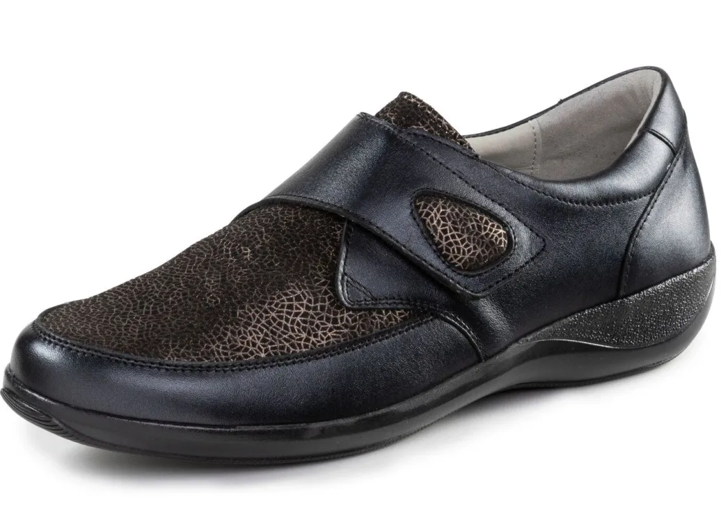 ELENA EDEN Klettschuh aus schimmerndem Nappaleder Damen Sneaker & Sportschuhe|Slipper