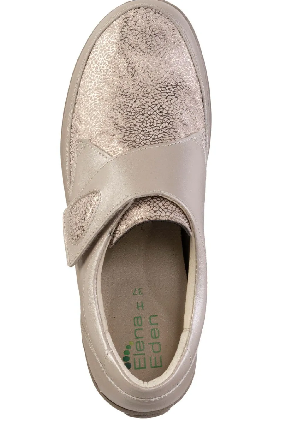 Sale ELENA EDEN Klettschuh aus schimmerndem Nappaleder Damen Slipper|Sneaker & Sportschuhe