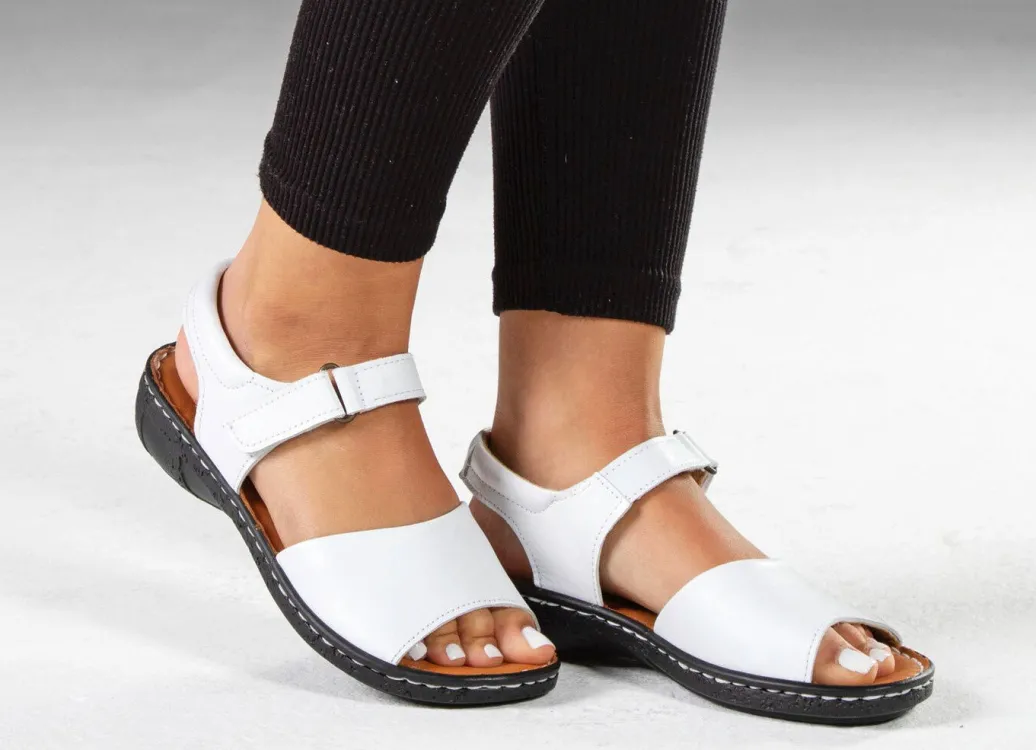 Hot ELENA EDEN, modische Damen-Sandalen, Weite G, mit Klettverschluss Damen Sandalen