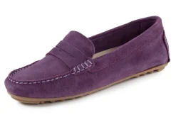 Best ELENA EDEN Mokassin-Slipper aus geschmeidigem Rind-Veloursleder Damen Slipper