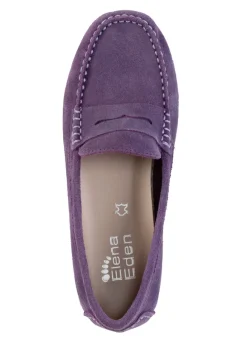 Best ELENA EDEN Mokassin-Slipper aus geschmeidigem Rind-Veloursleder Damen Slipper