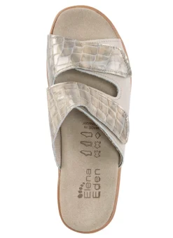 Best ELENA EDEN Pantolette aus krokogeprägtem Lack- und Nappaleder Damen Pantoletten